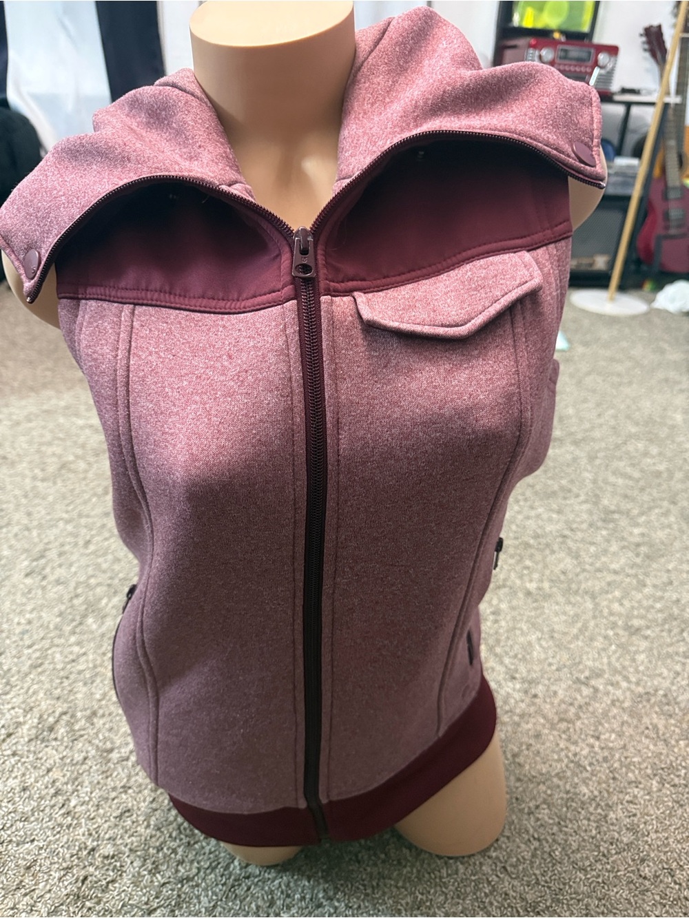 Burton Women's Two-Tone Mauve Zip Vest - Picture 2 of 4